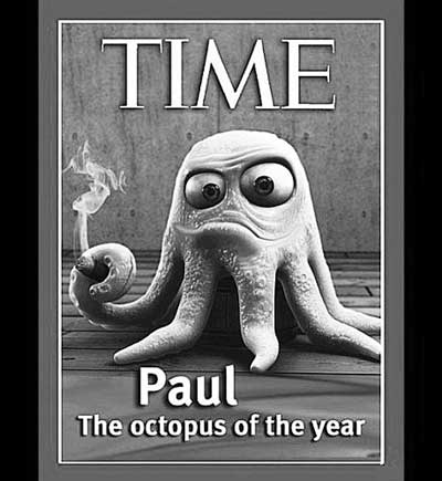 网上流传的《时代》周刊封面《保罗――章鱼之年》