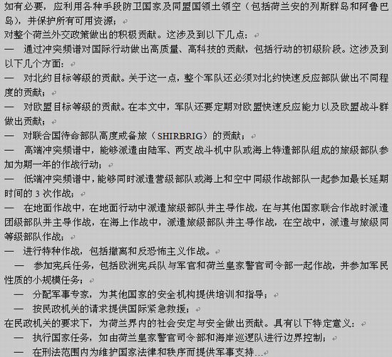 荷兰武装力量优劣分析--战略性调查