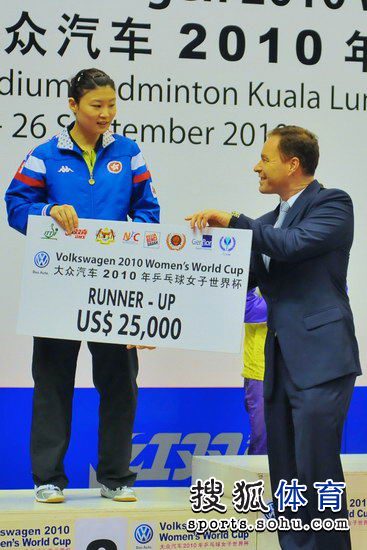 图文:2010年女乒世界杯 姜华珺获得亚军