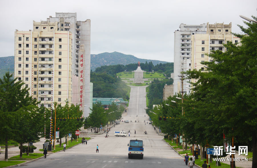 这是8月13日拍摄的朝鲜第二大城市开城街景.开城距离板门店只有8公里.