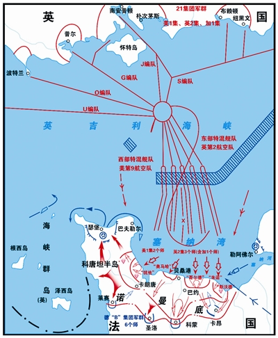 诺曼底登陆战役图