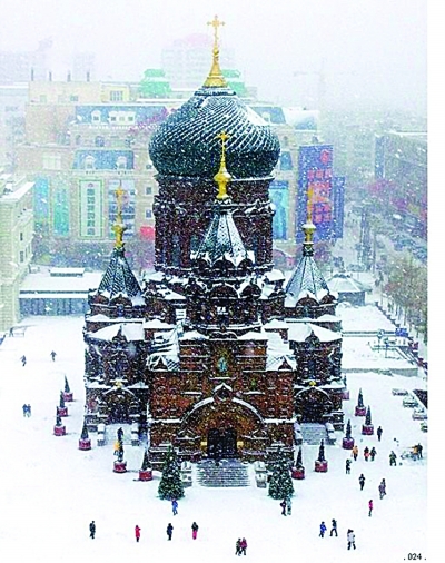 哈尔滨雪景.