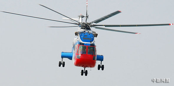 3月18日上午，中国首架大型民用直升机AC313在江西省景德镇市成功首飞，标志着中国和美、欧、俄一样具备了自主研制大型直升机的能力。