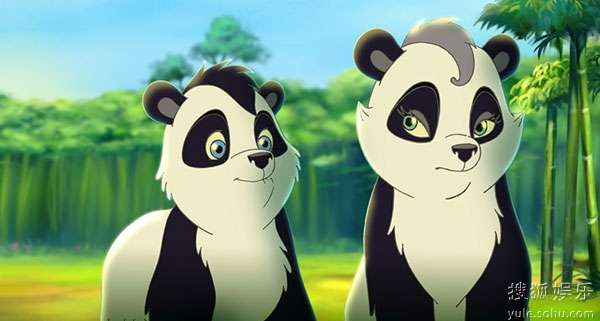 两只手绘出可爱的熊猫已没有CGI3D效果的生硬