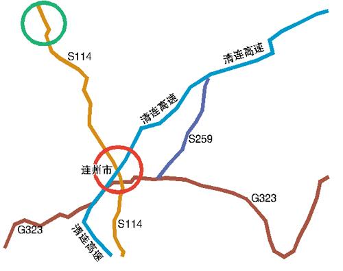 路面结冰导致清连高速连州段"巨堵"