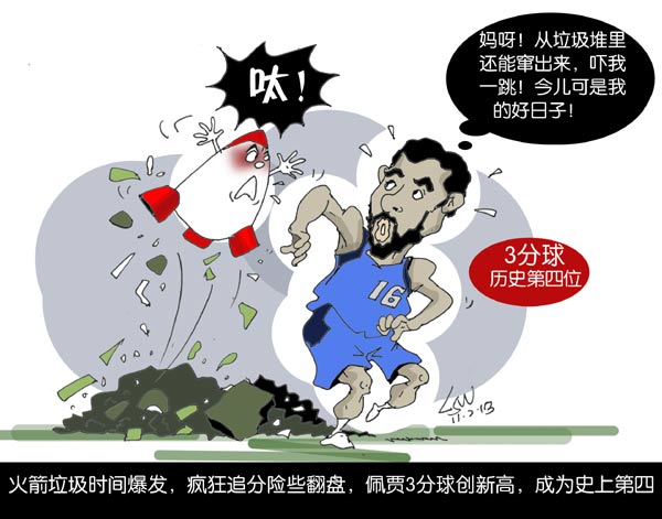 nba漫画:火箭从垃圾堆中窜出 追分吓小牛一跳