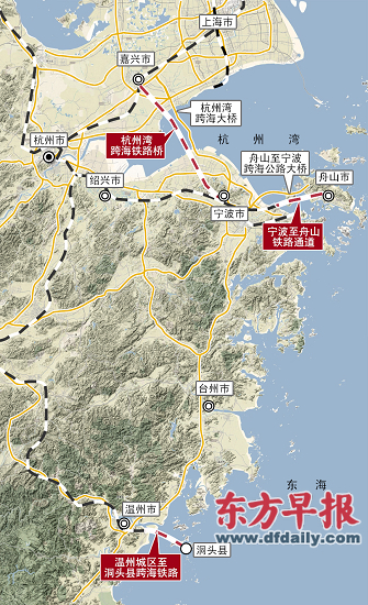 浙江规划建设3条跨海铁路(图)
