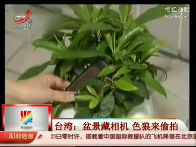 视频：色狼偷拍女子如厕 女厕盆景内藏相机