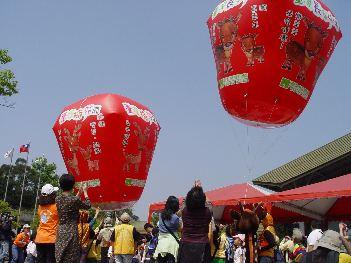 台北小朋友为回赠大陆长鬃山羊梅花鹿祈福(组图)