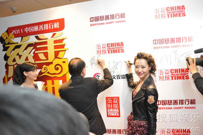 2011中国慈善排行榜揭晓 白冰被封仁爱大使