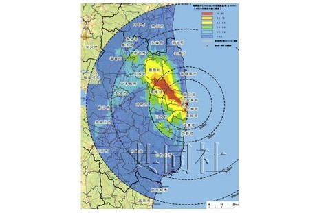 日本公布美日合作绘制的核辐射污染地图(图)