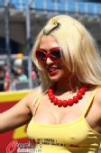 图文：F1土耳其站场外花絮 举牌女郎金发迷人