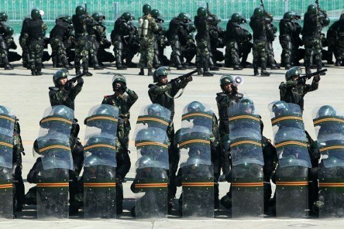 5月13日,武警驻京机动部队能力建设成果汇报会在首都南郊国家反恐训练