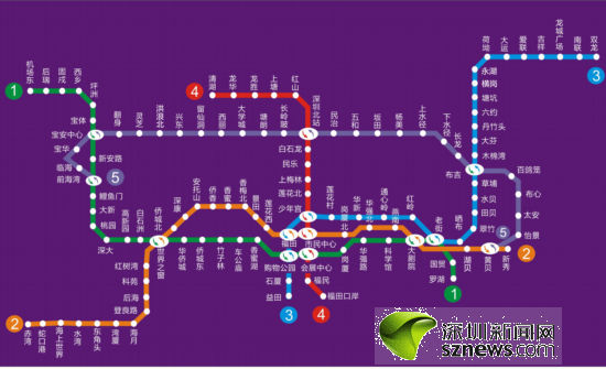 深圳地铁1号线路图