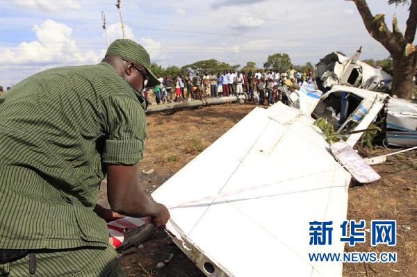 赞比亚一轻型飞机坠毁飞行员受伤(组图)