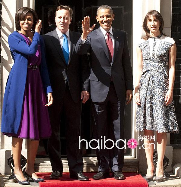 英国首相夫人莎曼珊·卡梅伦 (samantha cameron) 当天穿了件彼得