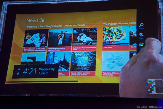 微软在D9大会上展示Windows 8