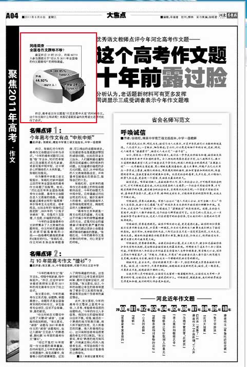河北青年报:这个高考作文题十年前露过脸