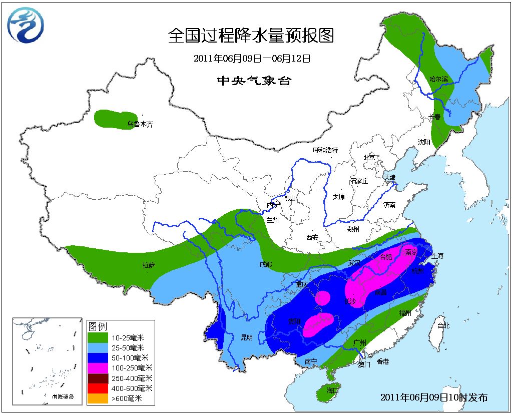 06月09日:未来十天全国天气预报(组图)