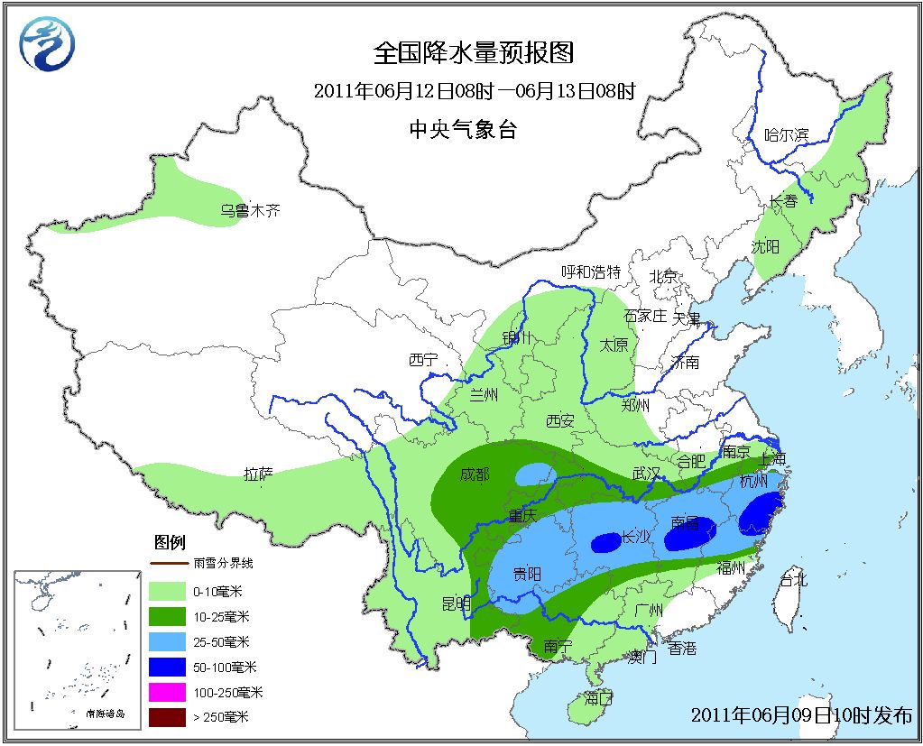 06月09日:未来十天全国天气预报(组图)