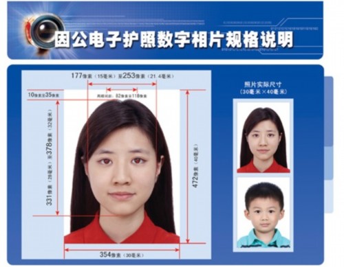 外交部公布中国公民因公电子护照相片规格说明(组图)
