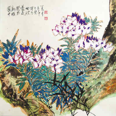 凤来仪花(中国画)(图)