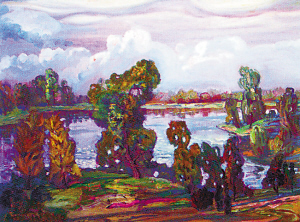 湿地油画