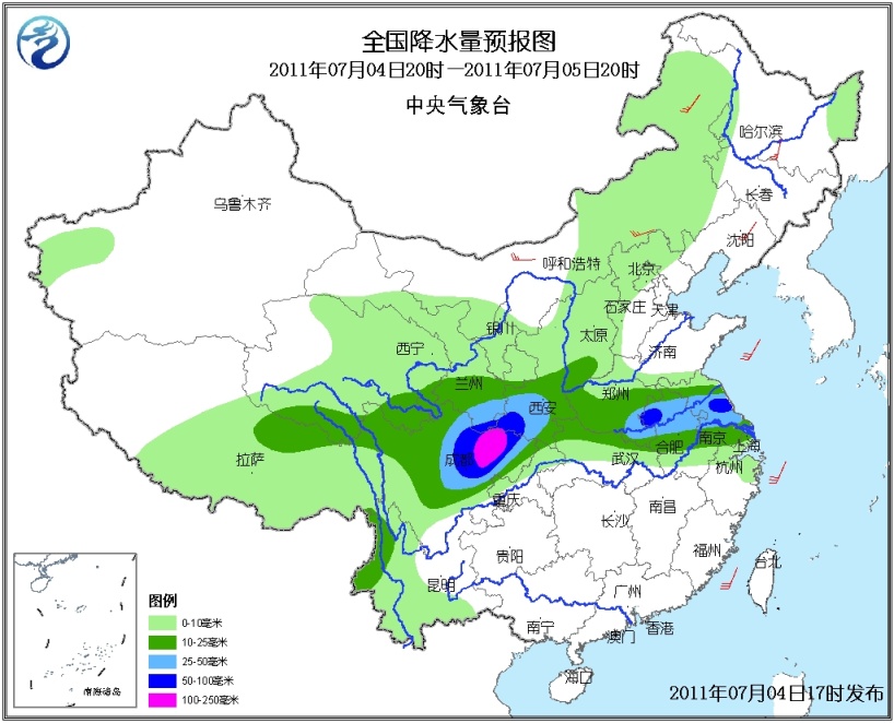 国土部发布地质灾害气象预警 四川等地强降雨将持续(图)