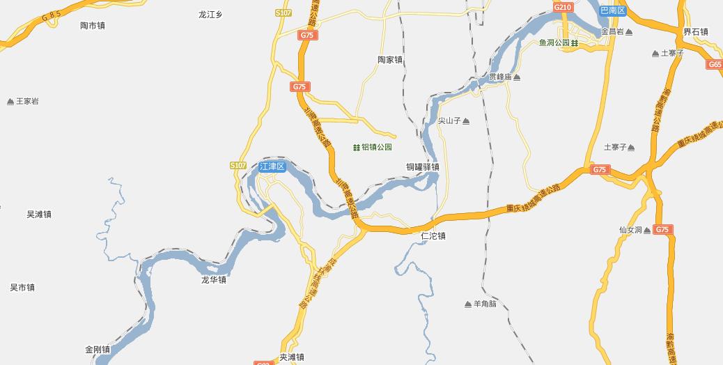 重庆市江津区地理位置图来源:百度地图