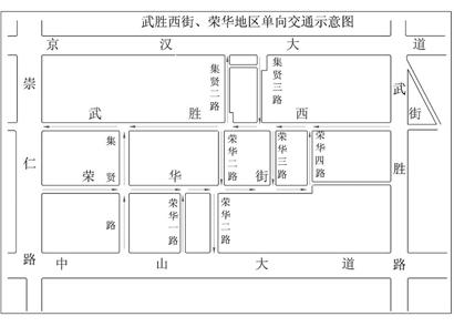 楚天金报讯 图为:硚口区单向交通示意图
