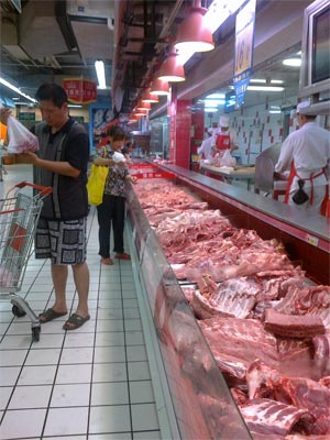 济南猪肉价拐点初现?部分超市价格明显下调(图)