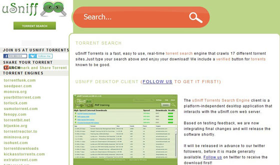 实时种子搜索引擎uSniff已整合17个BT站点-搜