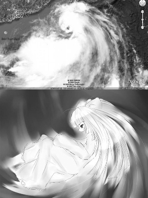 网上流传的这张酷似少女的云图，并不是台风梅花，据谷歌图片搜索显示，很可能是2009年的台风“莫拉克”的云图