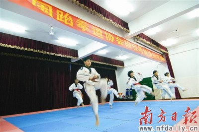 新北江实验学校举办 跆拳道段位考试(图)