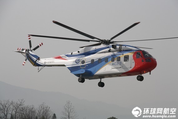 我国第一款自主研制的13吨级大型民用直升机ac313进行了适航高风险
