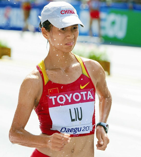 田径世锦赛女子20公里竞走 中国选手刘虹获银牌