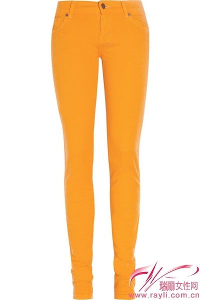 橙色鉛筆褲讓小細腿立現