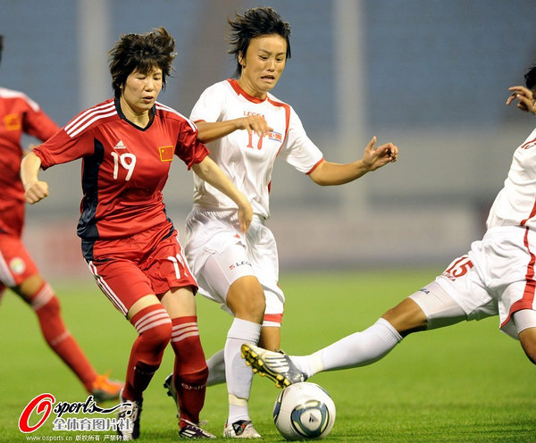 2011年9月3日,女足奥预赛,中国vs朝鲜.