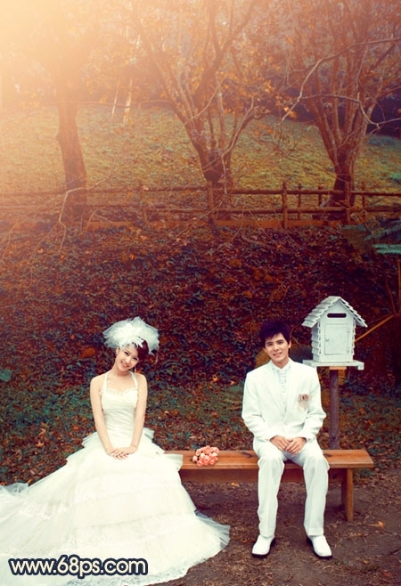 Photoshop调出公园婚片漂亮的暗红色-搜狐滚动