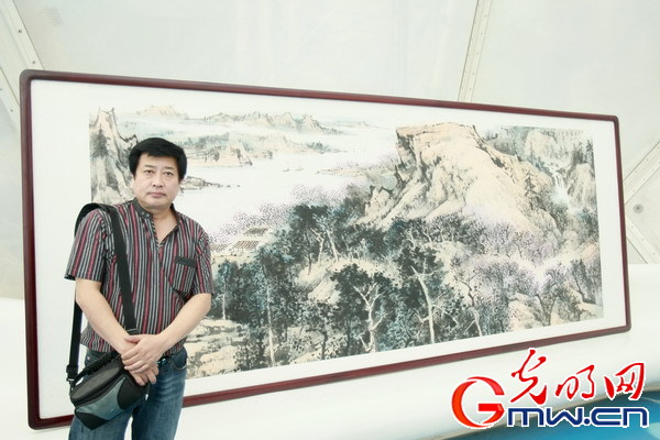 孙唐个人山水画展在北京水立方举办(组图)