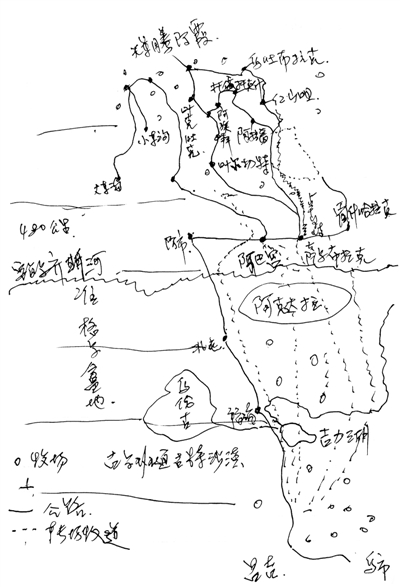 福海县转场路线图.马东 绘