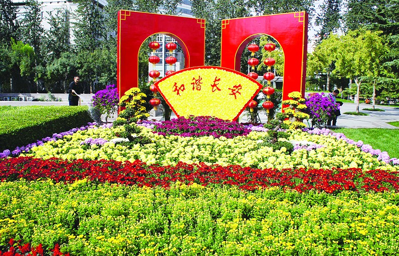 百花齐放祝福祖国(图)