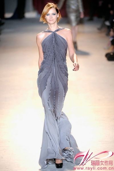 zac posen 2011秋冬渐变色鱼尾裙