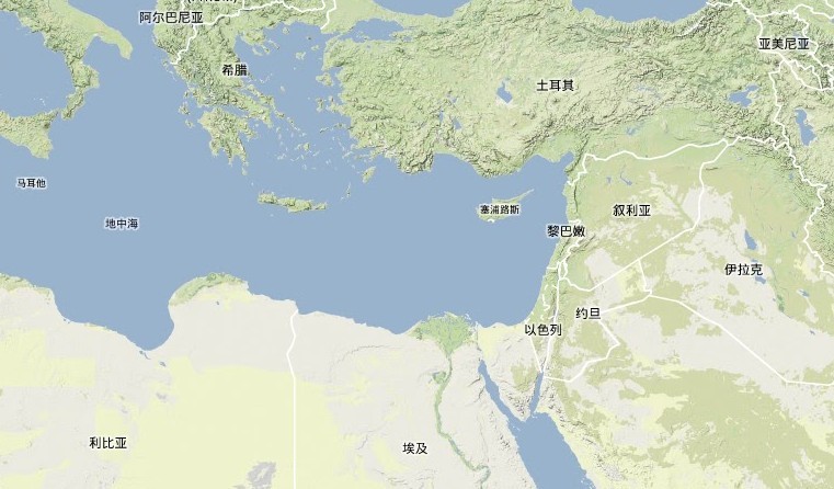 叙利亚及周边国家地图