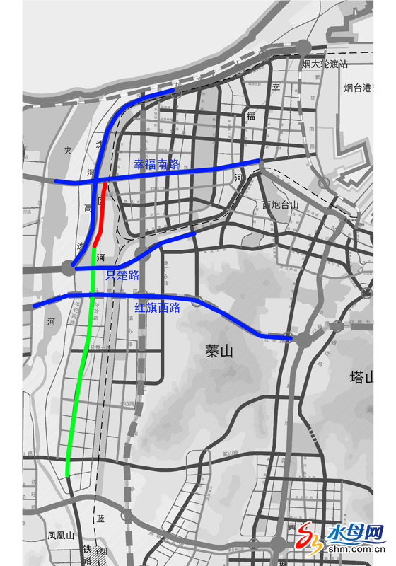 烟台一批道路规划出炉 毓西路-大海阳路将建隧道(组图
