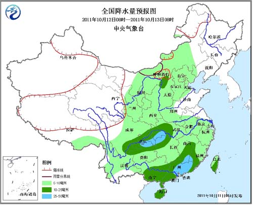 海南广东江西福建有较强降雨 中东部有雾 冷空气影响北方(组图)