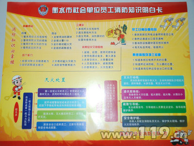 员工消防知识明白卡