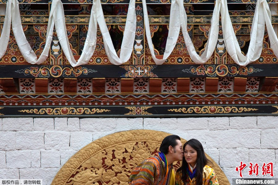 10月15日,不丹首都廷布,不丹国王吉格梅·凯萨
