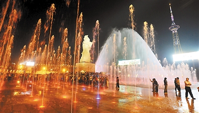 神农城广场喷泉