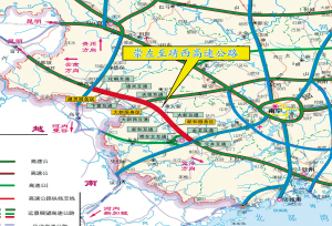 崇左至靖西高速公路线路图.广西交通投资集团提供
